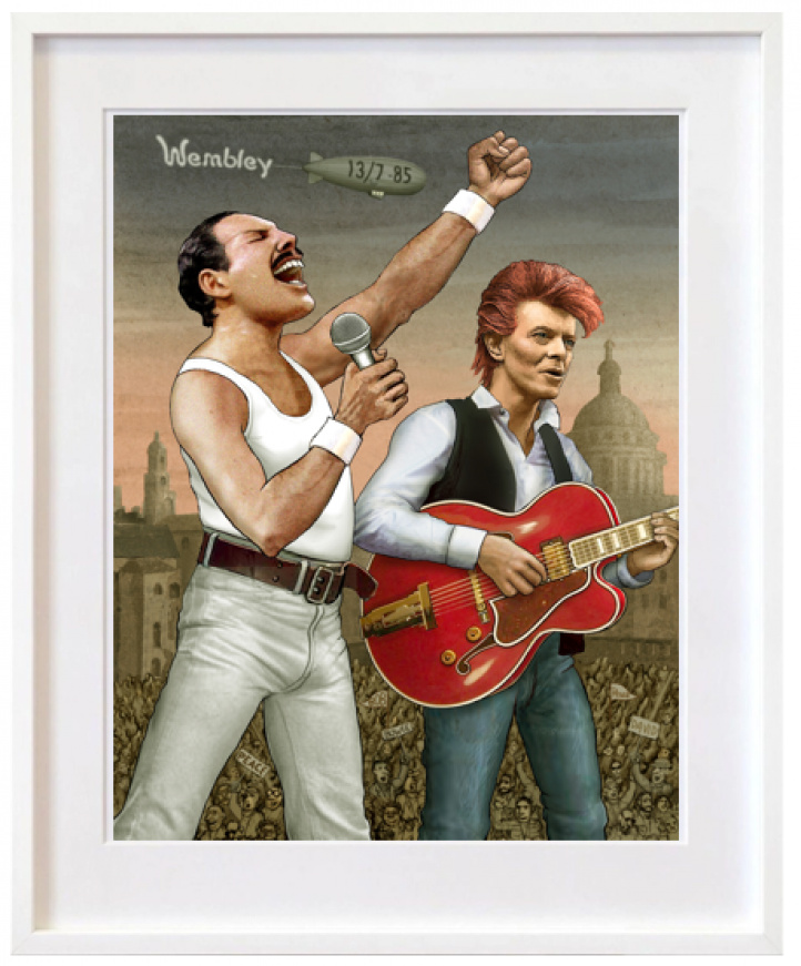 Freddie Mercury & David Bowie i gruppen Konstgalleri / Teman / Kända illustratörer hos NOA Gallery (200381_freddiemercurydavo)
