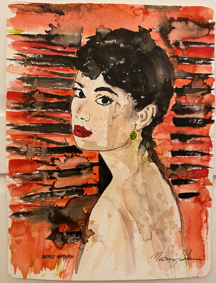 Audrey Hepburn i gruppen Konstgalleri / Tekniker / Akvarell hos NOA Gallery (100016_audryhepburn)