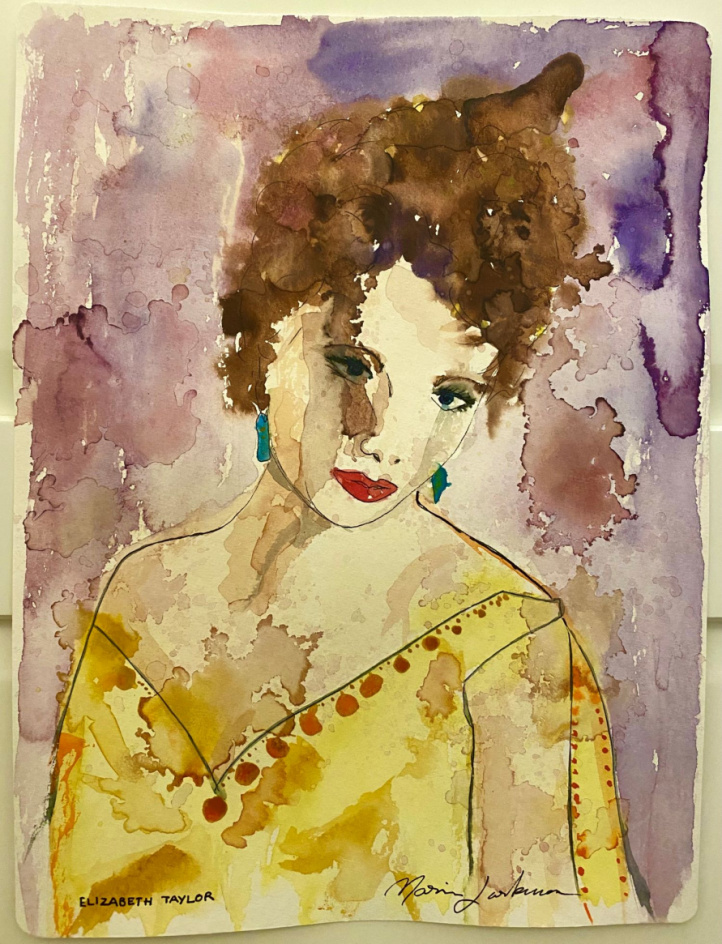 Elizabeth Taylor i gruppen Konstgalleri / Tekniker / Akvarell hos NOA Gallery (100016_elisabethtaylor)