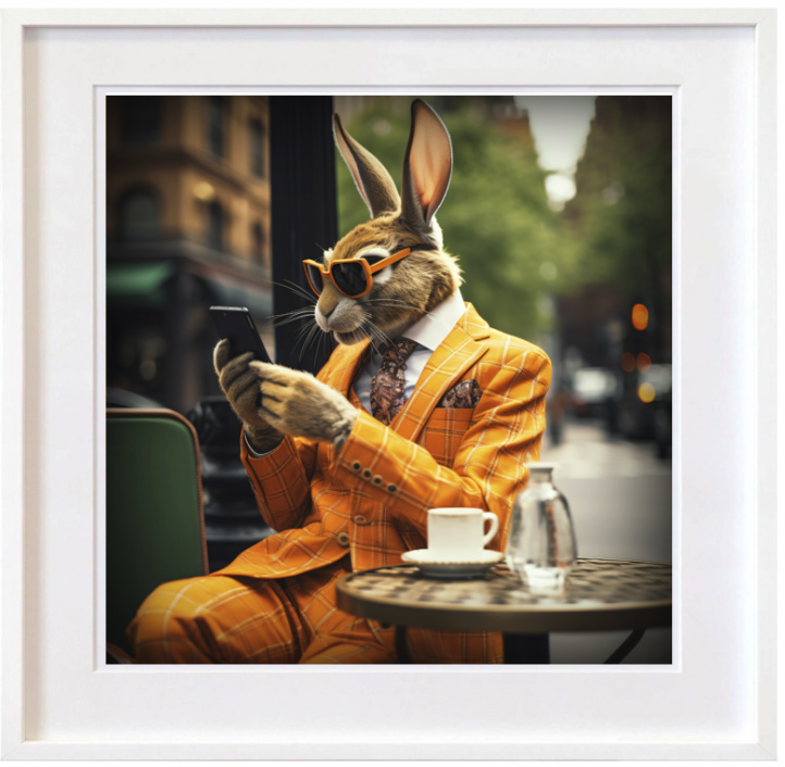 Street rabbit New York i gruppen Konstgalleri / Tekniker / AI konst hos NOA Gallery (100038_streetrabbitnewyor)