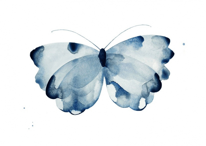 Fjäril (mörkblå) i gruppen Konstgalleri / Djur & natur / Vårmotiv hos NOA Gallery (100042_285)