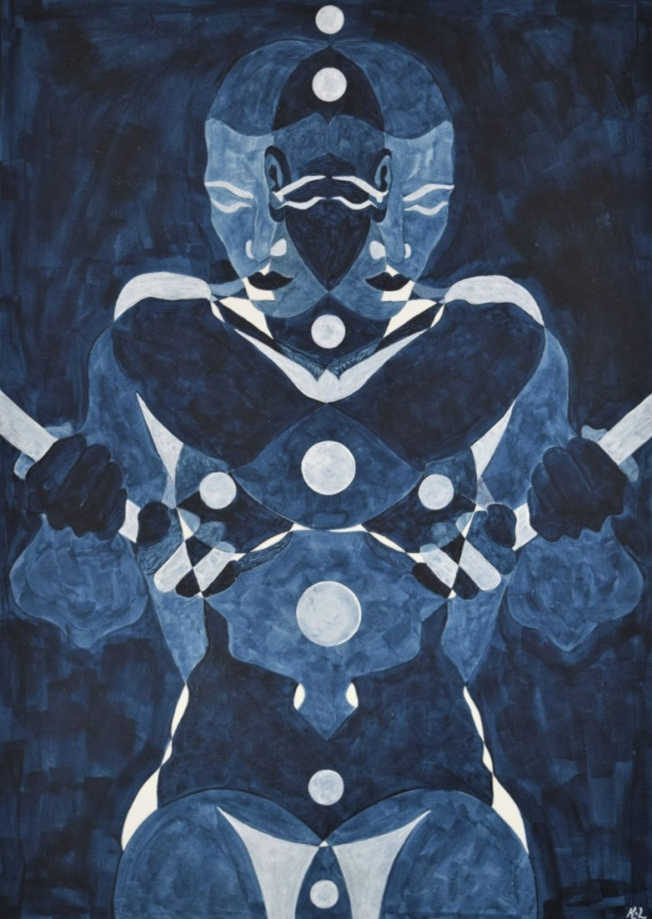 Warrior in Blue i gruppen Konstgalleri / Nyheter hos NOA Gallery (100077_4017)