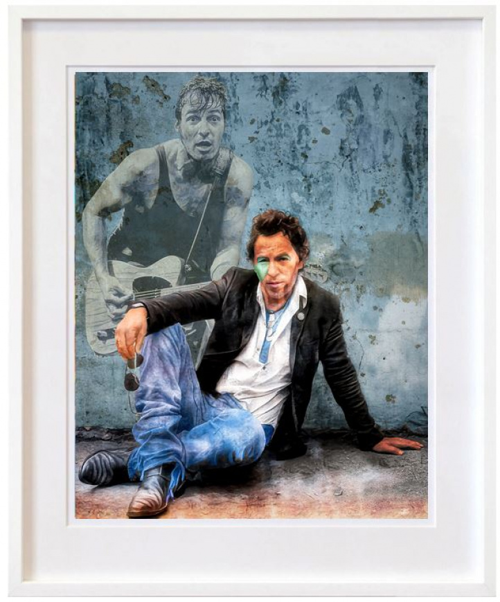 Bruce Springsteen - The Bue Wall i gruppen Konstgalleri / Teman / Pop Art hos NOA Gallery (100084_brucespringsteenth)