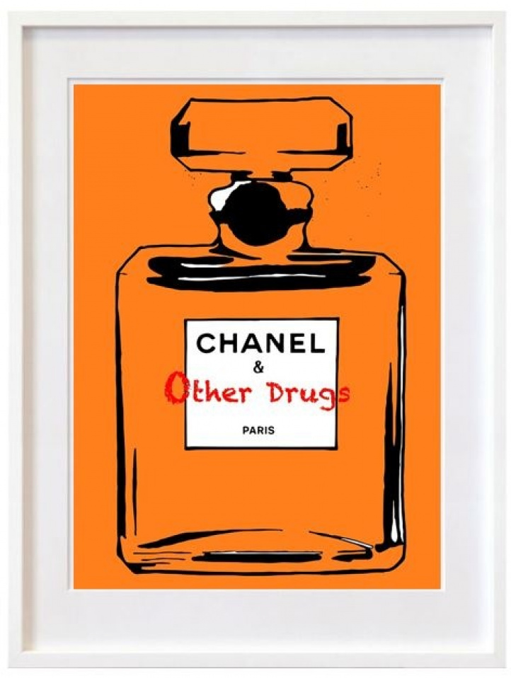 Chanel and other drugs, orange i gruppen Konstgalleri / Teman / Från seriernas väld hos NOA Gallery (200227_2913)