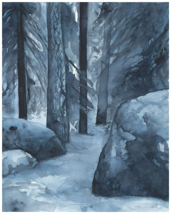 Blå skog i gruppen Konstgalleri / Tekniker / Akvarell hos NOA Gallery (200247_7790)