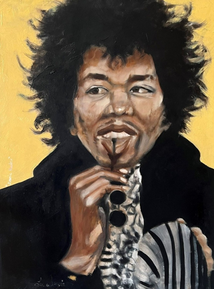 Jimi Hendrix i gruppen Konstgalleri / Tekniker / Olja hos NOA Gallery (200273_3839)